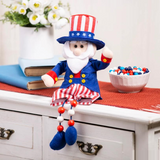 12 1/2" Dangle-Leg Patriotic Uncle Sam Tabletop Decoration