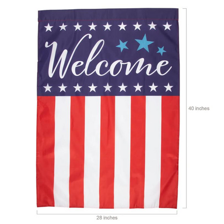 Patriotic Welcome Porch Flag