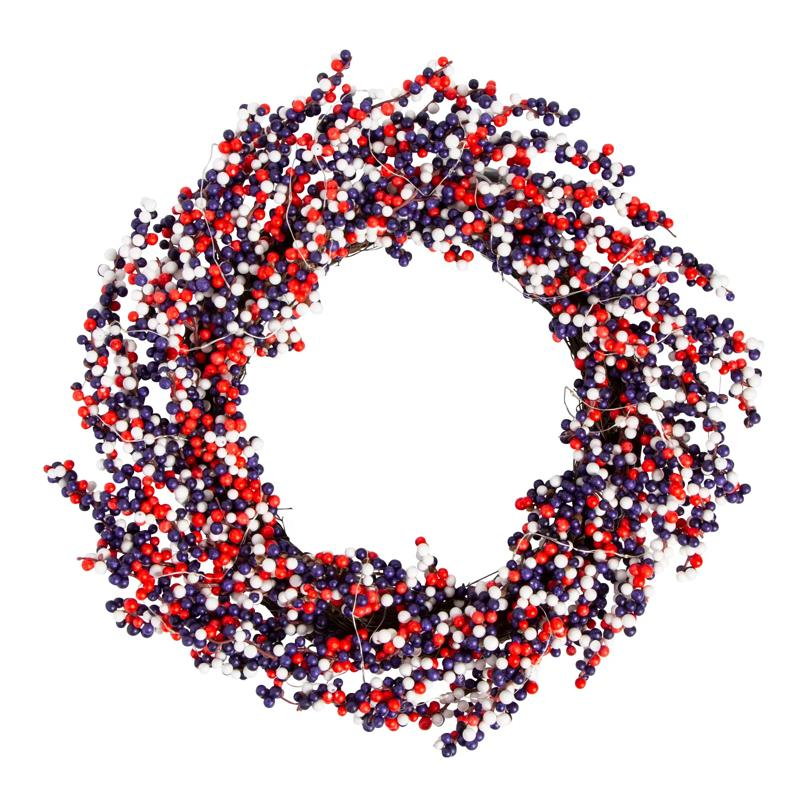 Light-Up Red White & Blue Patriotic Wreath