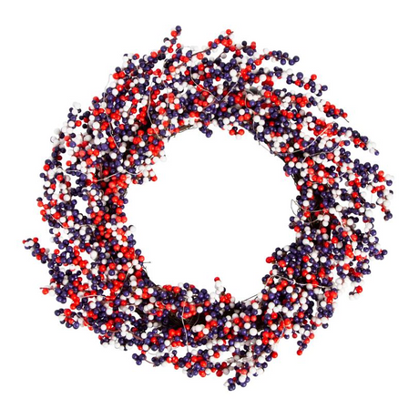 Light-Up Red White & Blue Patriotic Wreath