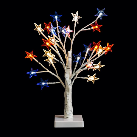 Tabletop Light-Up Patriotic Star Tree