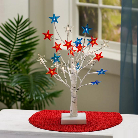Tabletop Light-Up Patriotic Star Tree