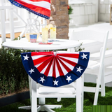 18" x 9" Patriotic Fan Drape Mini Flocked Bunting