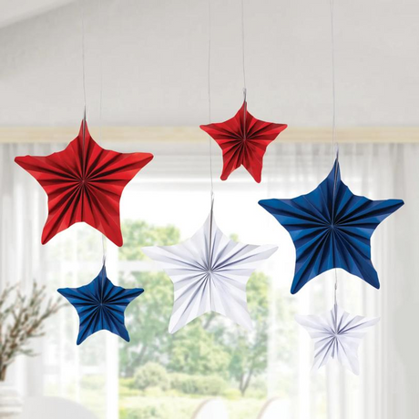 Patriotic Star Hanging Fans