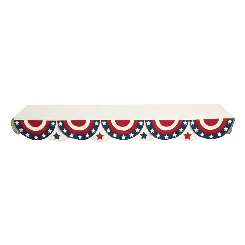 73" x 19" Vintage Americana Cotton Bunting Mantel Scarf