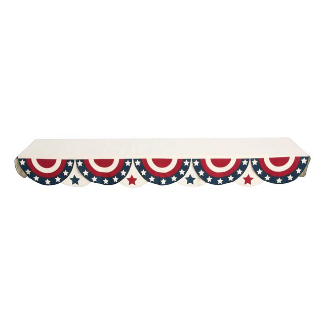 73" x 19" Vintage Americana Cotton Bunting Mantel Scarf