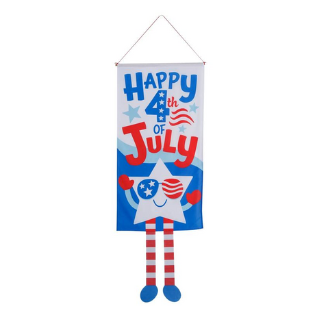 Patriotic Star Dangle-Leg Door Sign