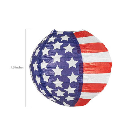 Mini Patriotic Hanging Paper Lanterns - 12 Pc.