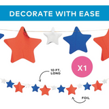 10 Ft. Patriotic Star Cardstock Hanging Garland Decoration
