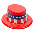9 1/2" x 11 1/2" Patriotic Red, White & Blue Plastic Top Hats - 12 Pc.