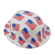 22" circ. Patriotic US Flag Red, White & Blue Plastic Derby Hats - 12 Pc.