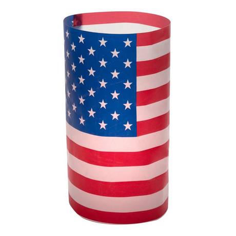 16 1/2" x 9" Patriotic USA Flag-Themed Plastic Lantern Luminary Wraps - 12 Pc.