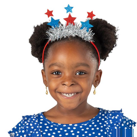 5 1/2" Patriotic Glitter Star & Tinsel Head Boppers - 12 Pc.