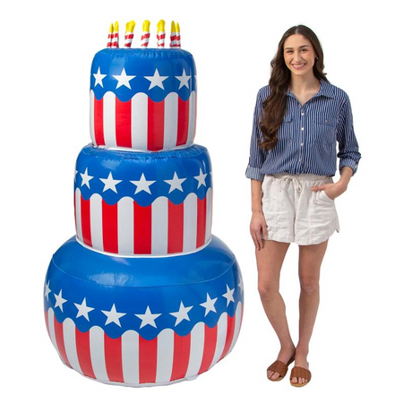 37" x 6 ft. Jumbo Inflatable Vinyl Patriotic USA Flag Cake