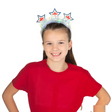 17" circ. Patriotic Glittering Star Plastic Headbands - 6 Pc.