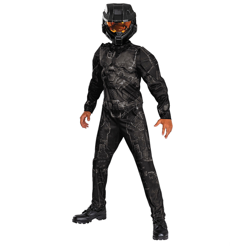 Kids Muscle Halo Stealth Spartan Costume for Halloween Adventures and Video Game Themed Parties