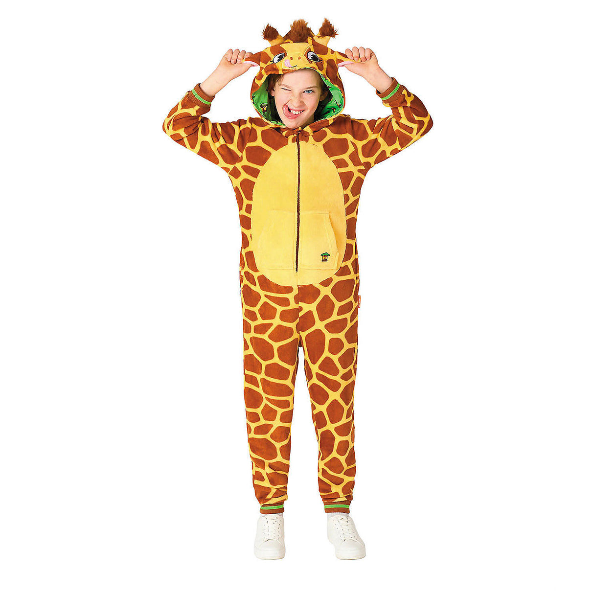 Comfortable Kids Giraffe Hooded Onesie Costume for Halloween Dress Up and Cozy Playtime
