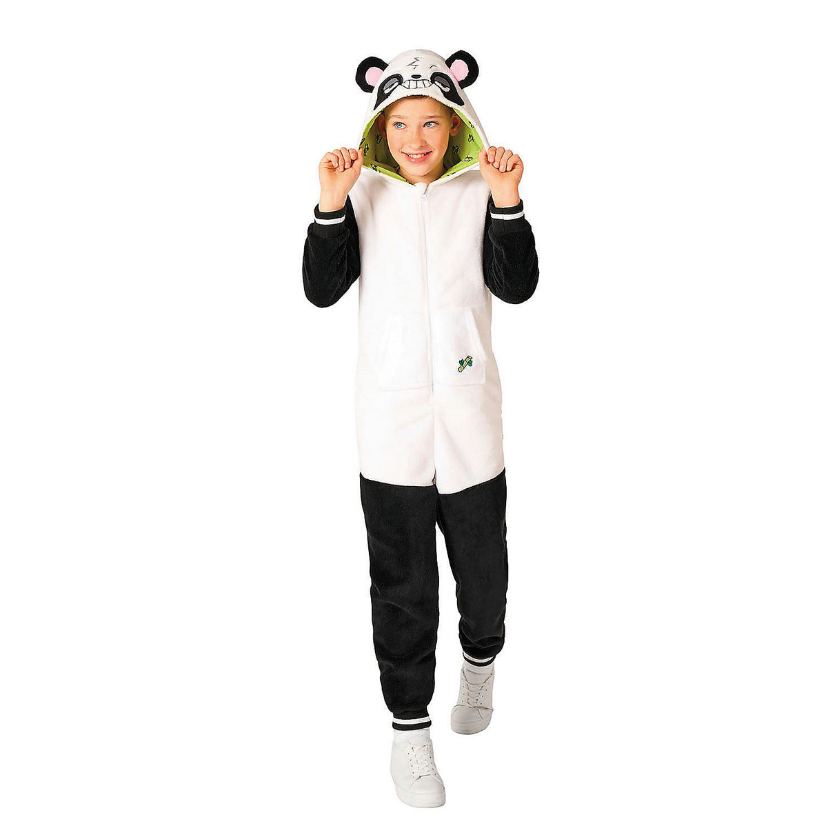 Kids Panda Hooded Onesie Costume for Halloween Parties Cosplay Events and Cozy Playtime