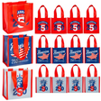 5" x 5" Mini Patriotic America 250th Anniversary Laminated Shopper Tote Bags 12 Pc.