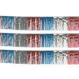 100 Ft. Patriotic Red, Blue & Silver Fringe Foil Banner Decoration