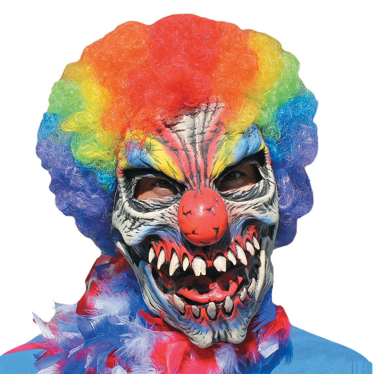 Funny Bones Evil Clown Latex Mask for Halloween Costume Parties Scary Themed Events