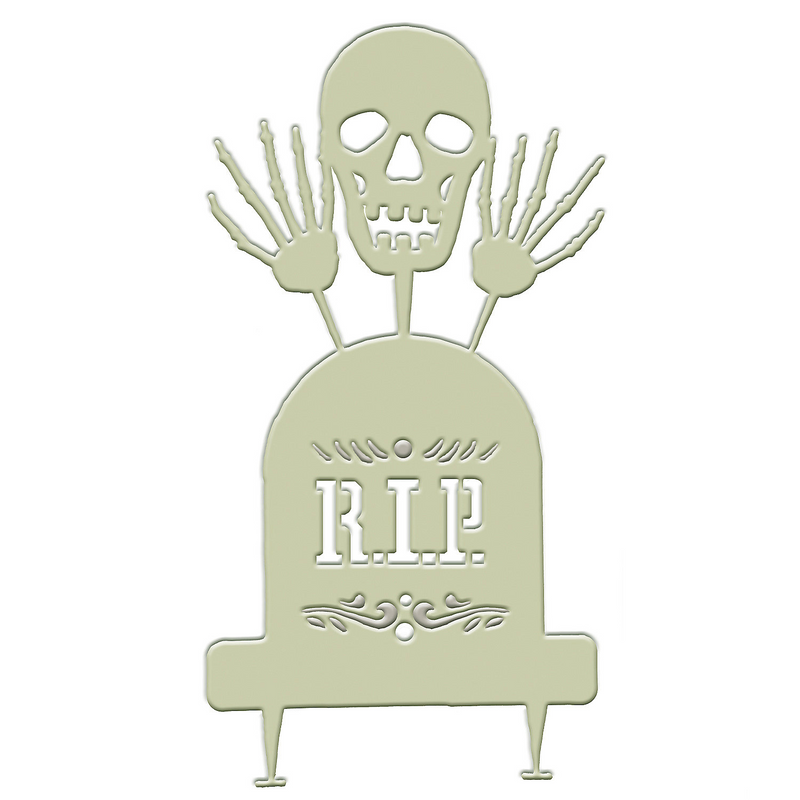 Fun Grave Yard Set with Skull for Halloween Decorations and Spooky Parties