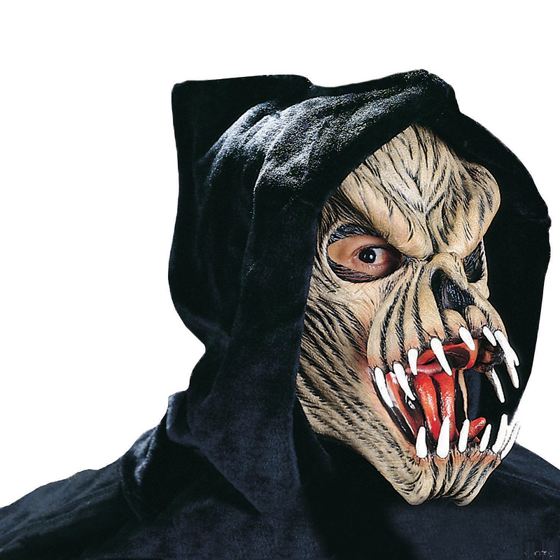 Creepy Fang Face Male Halloween Mask for Spooky Costume Parties and Horror Themed Events