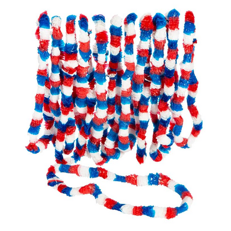 36" Patriotic Tri-Color Red, White & Blue Plastic Leis 12 Pc.