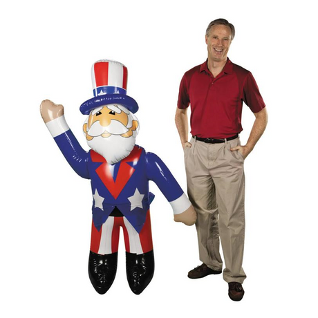 64" Jumbo Inflatable Uncle Sam in Red, White & Blue Suit