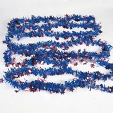 24 Ft. x 2 1/2" Red, White & Blue Patriotic Stars Tinsel Garland