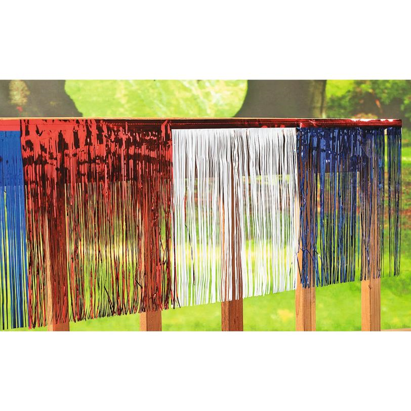 24 Ft. x 15" Red, White & Blue Patriotic Fringe Foil Banner