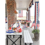 18" x 12" Large Poly-Cotton American Flags on 30" Wood Stick - 12 Pc.