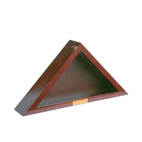 23 1/2" x 16 1/2" Personalized Triangle Flag Red Wood Display Case