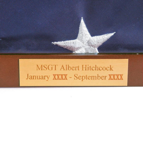 23 1/2" x 16 1/2" Personalized Triangle Flag Red Wood Display Case