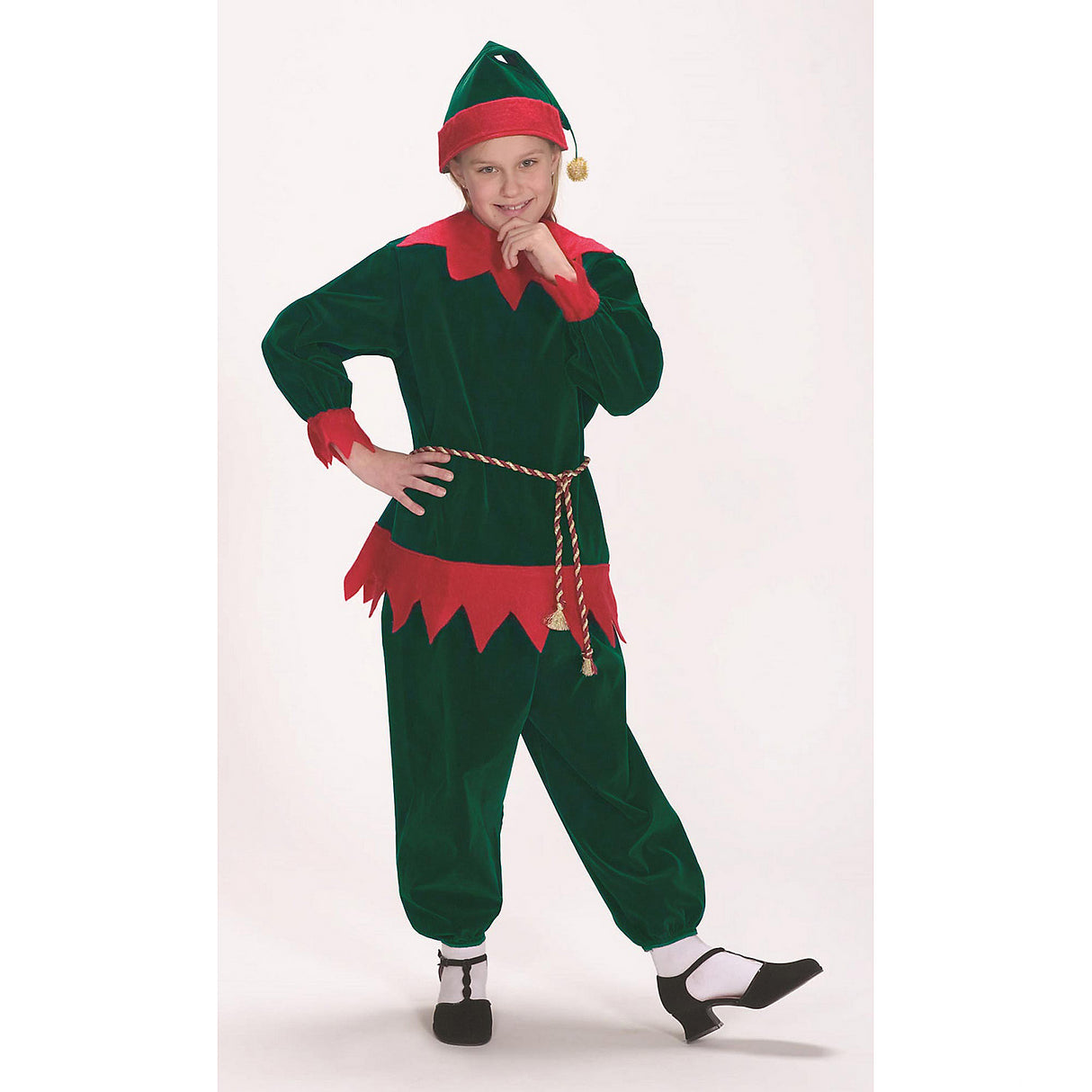 Deluxe Child Velvet Elf Suit for Christmas Parties Festive Events and Holiday Celebrations