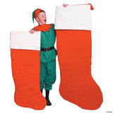 Classic Giant Plush Santa Stocking for Holiday Festivities Christmas Decorations and Gift Giving