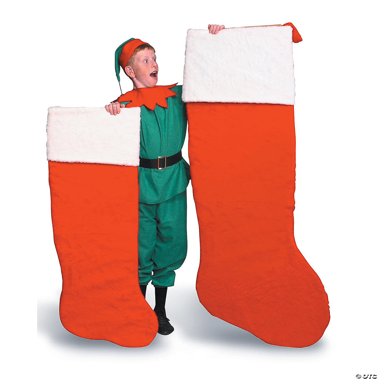 Classic Giant Plush Santa Stocking for Holiday Festivities Christmas Decorations and Gift Giving
