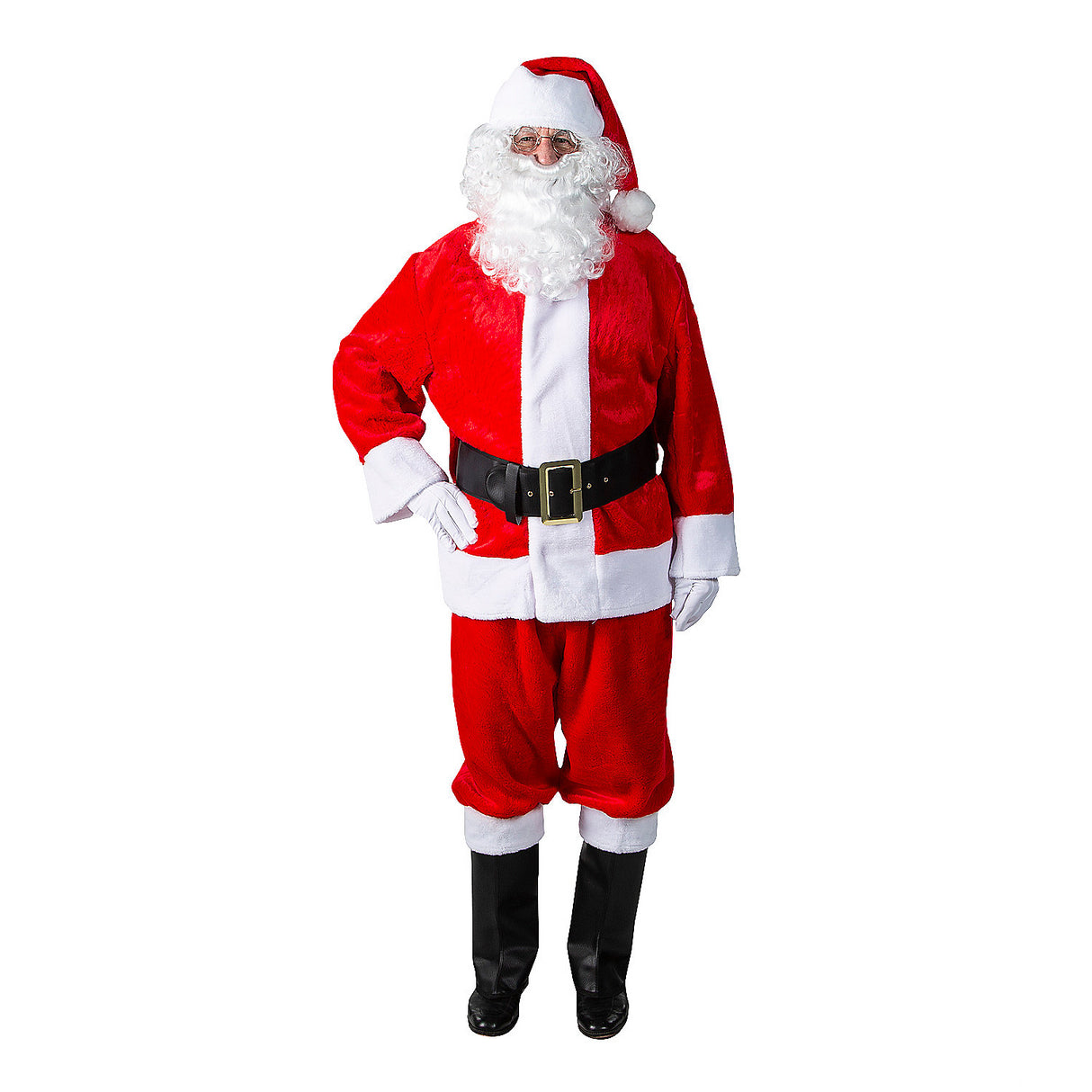 Deluxe 10-Piece Plush Santa Suit Set for Holiday Celebrations and Festive Events