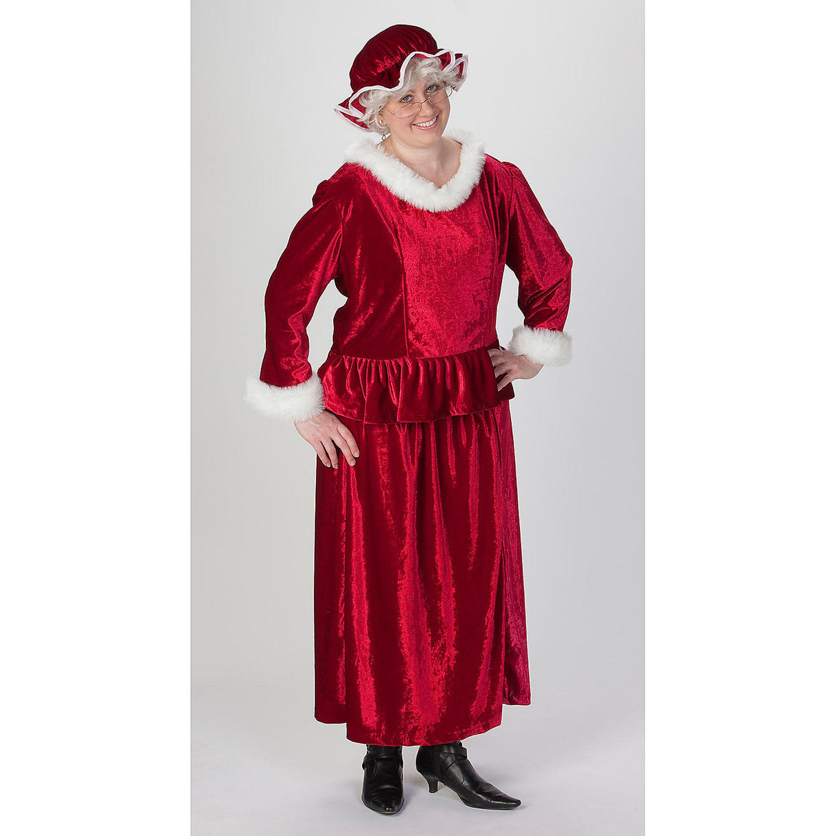 Festive Mrs Christmas Costume for Holiday Events Caroling and Santa Claus Themed Celebrations