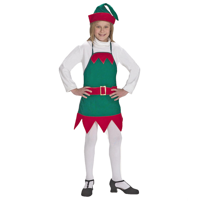 Child's Elf Holiday Apron & Hat - One Size Fits Most