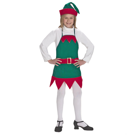 Child's Elf Holiday Apron & Hat - One Size Fits Most