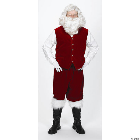 Premium Velvet Santa Vest with Buttons for Holiday Parties and Festive Celebrations