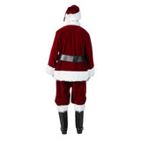 Exquisite Burgundy Velvet Santa Suit for Holiday Parties Christmas Events and Family Gatherings