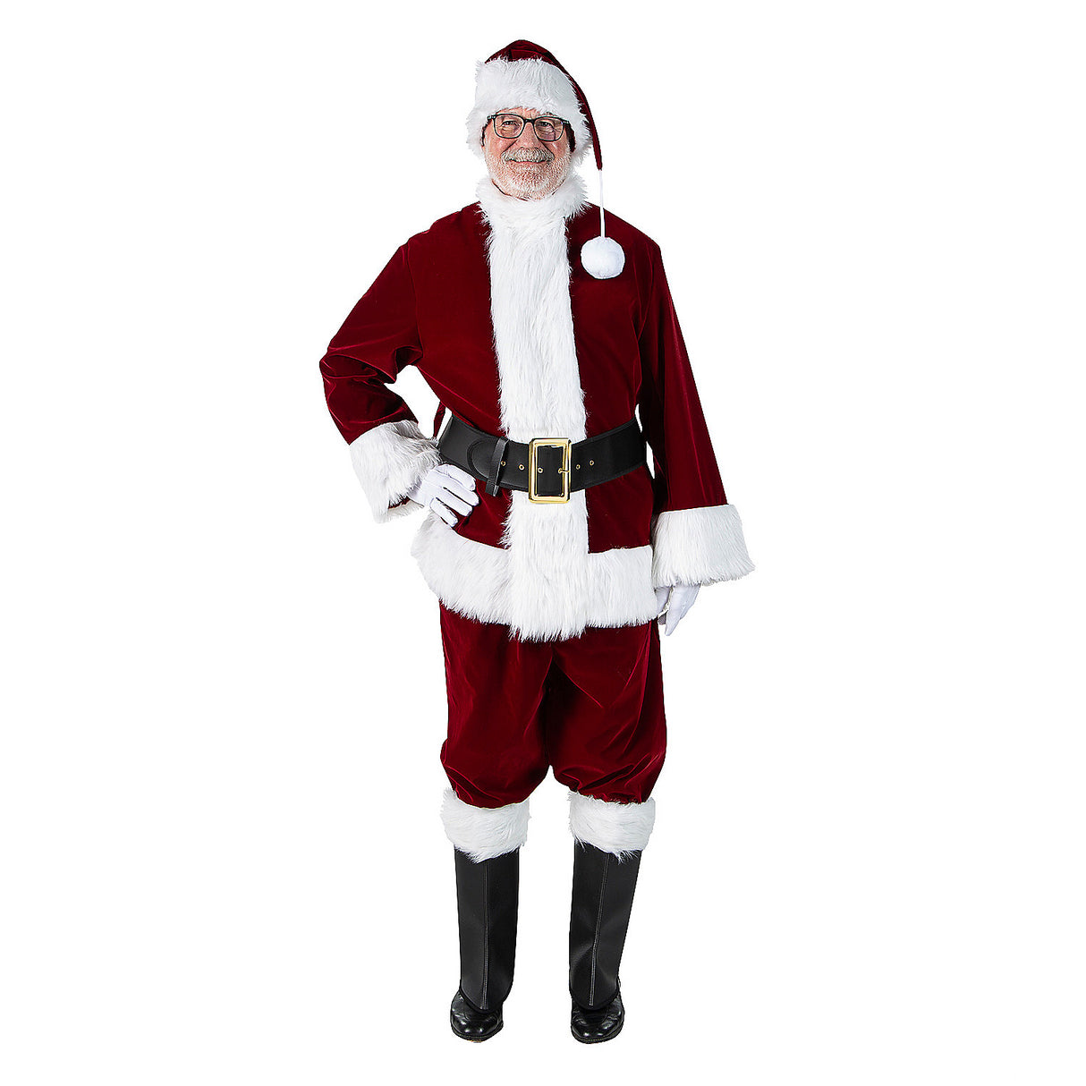 Luxurious Burgundy Velvet Santa Suit for Holiday Parties Christmas Events and Family Gatherings