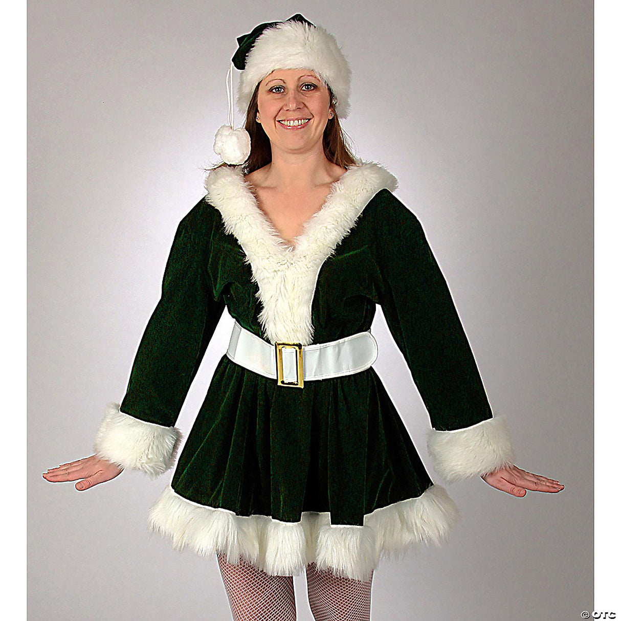 Charming Green Velvet Perky Pixie Costume for Christmas Parties and Holiday Festivities
