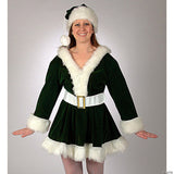 Charming Green Velvet Perky Pixie Costume for Christmas Parties and Holiday Festivities