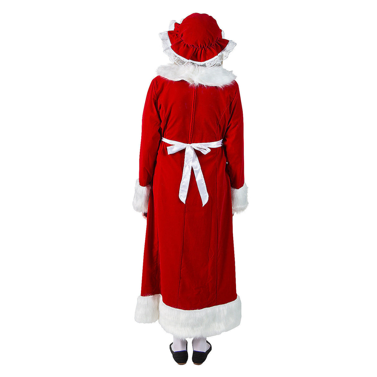 Deluxe Regal Red Velvet Mrs. Claus Costume for Holiday Celebrations and Christmas Events