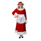 Elegant Regal Red Velvet Mrs Claus Costume for Christmas Parties Holiday Celebrations and Festive Events