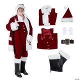 Burgundy Velvet Santa Suit with Overalls - LG