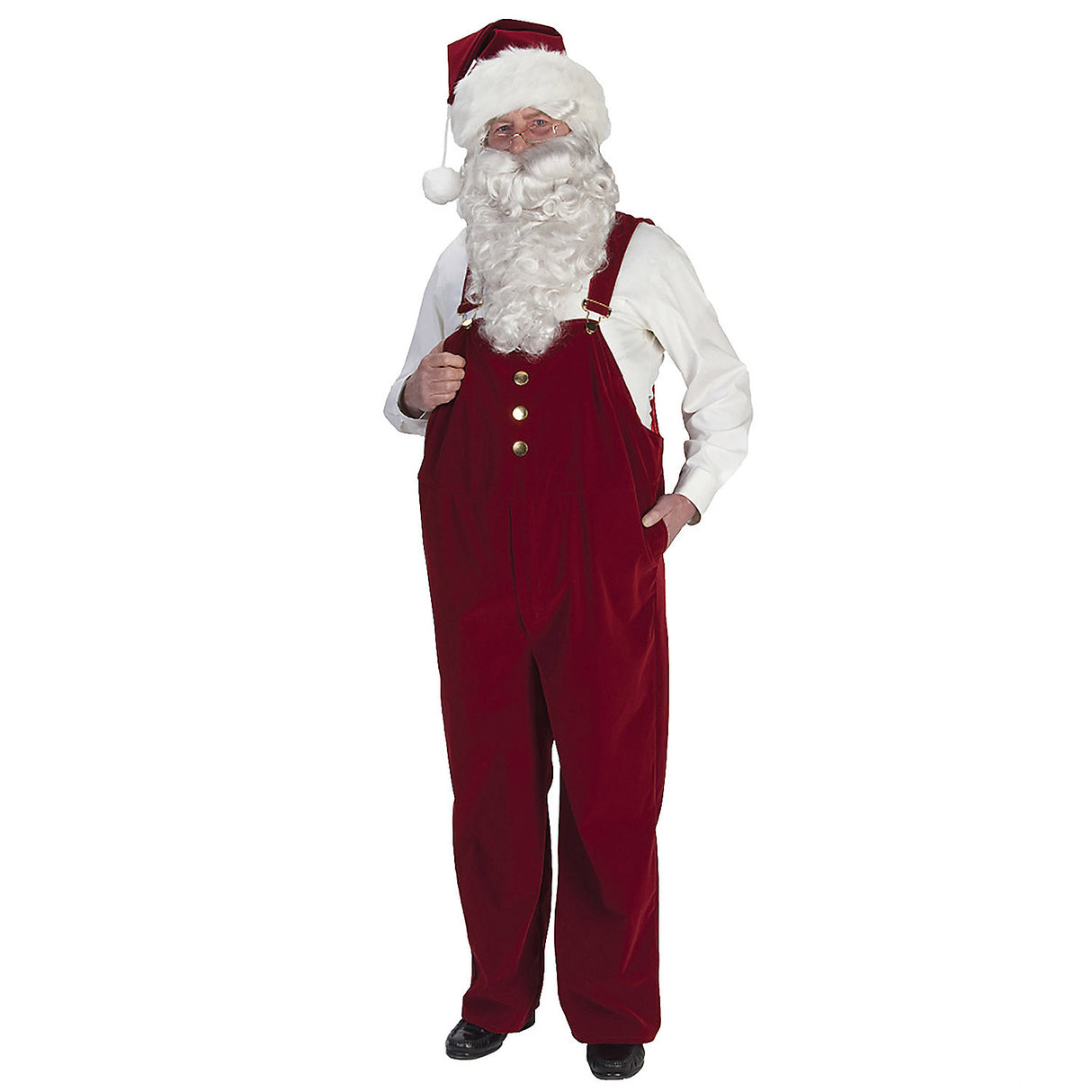 Deluxe Burgundy Velvet Santa Overalls for Christmas Parties Holiday Celebrations and Festive Dress Up